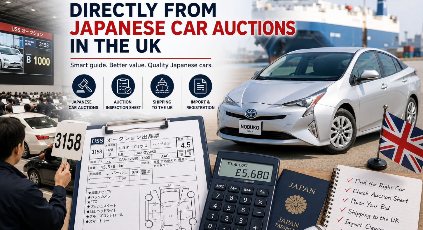 Japanese car auction process for buying and importing a used car to the UK.